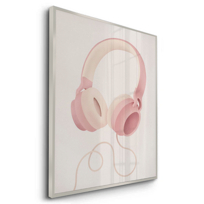 Minimalist Pink Headphones - Fine Art