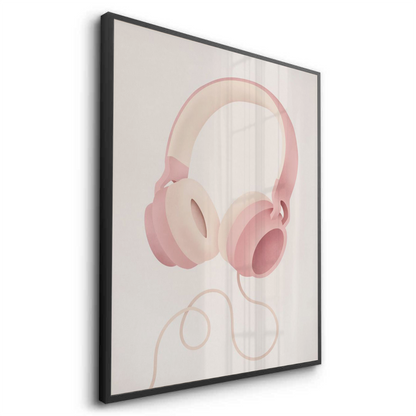 Minimalist Pink Headphones - Fine Art