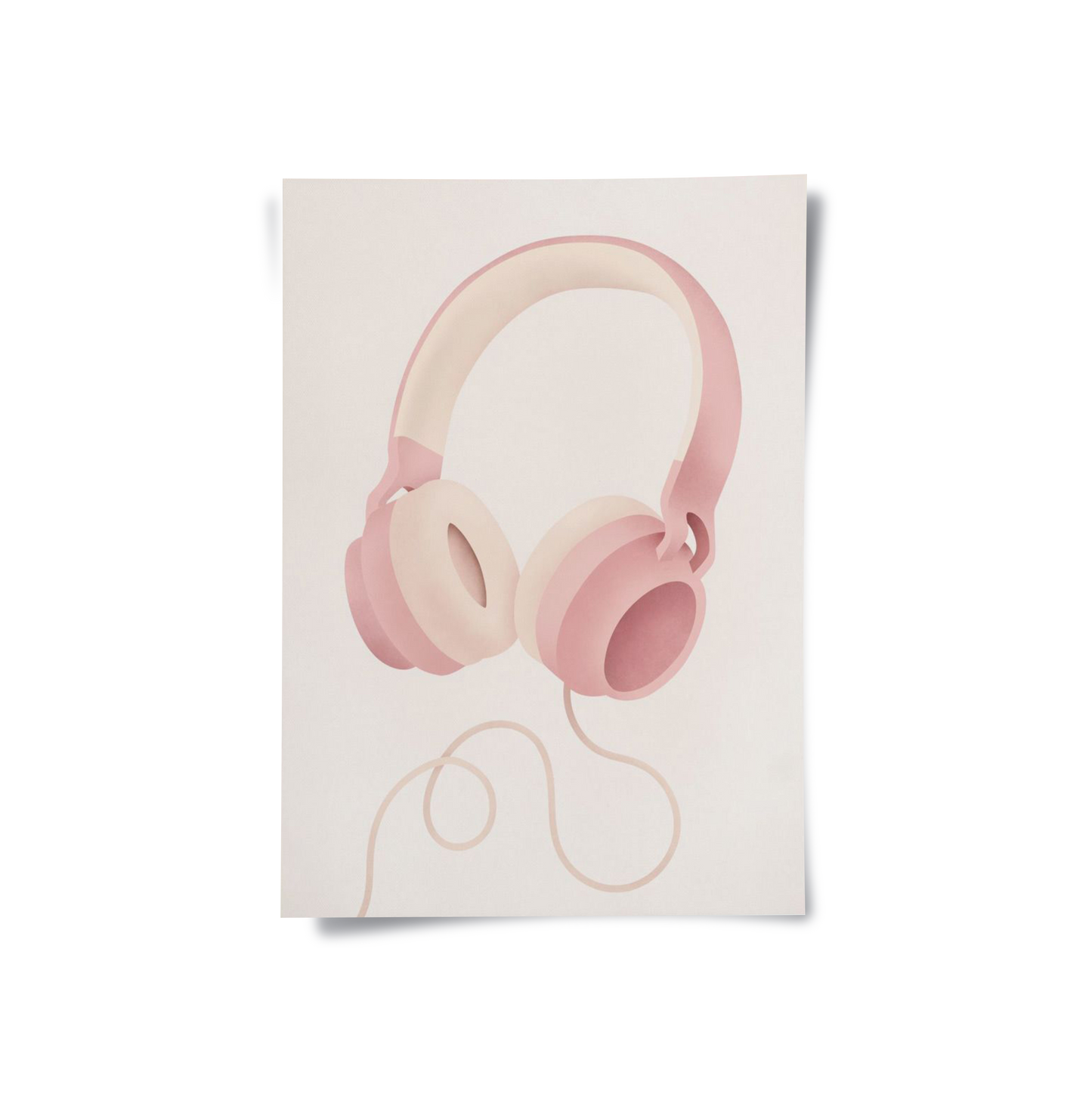 2Minimalist Pink Headphones - Poster