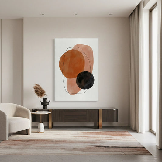 Minimalist Rust and Beige Organic - Canvas