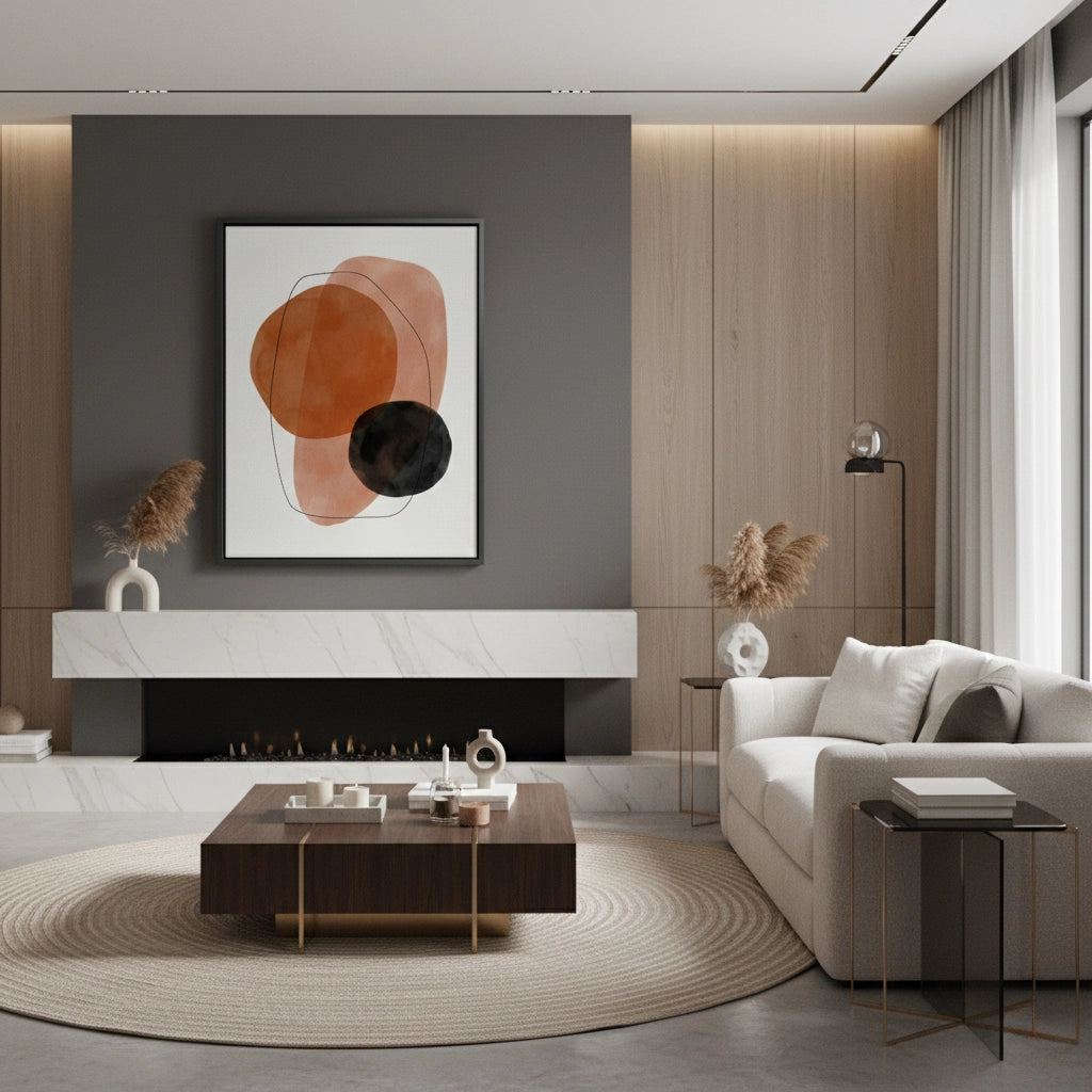 Minimalist Rust and Beige Organic - Canvas