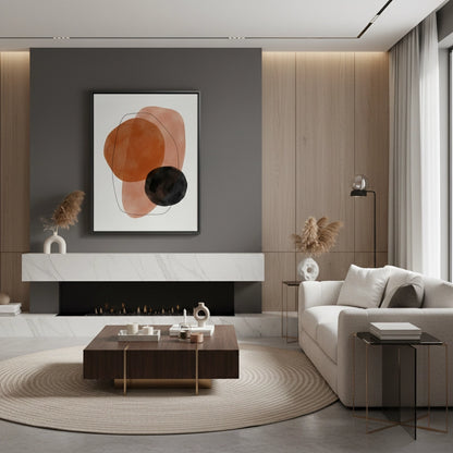 Minimalist Rust and Beige Organic - Canvas