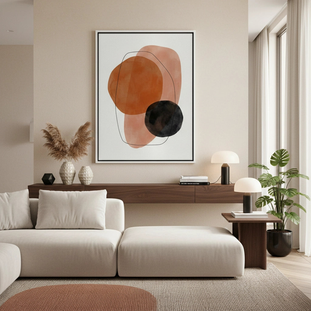 Minimalist Rust and Beige Organic - Canvas