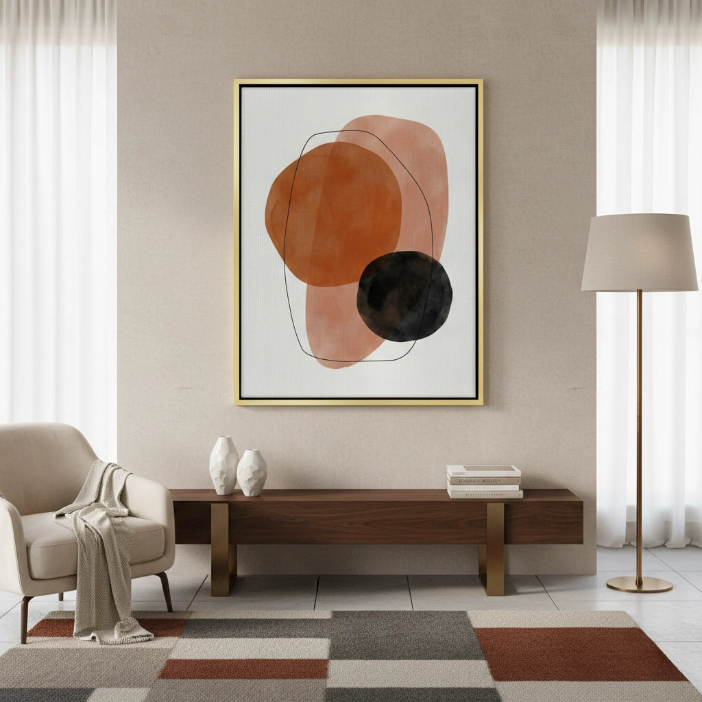 2Minimalist Rust and Beige Organic - Canvas