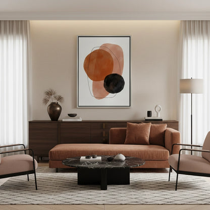 Minimalist Rust and Beige Organic - Canvas