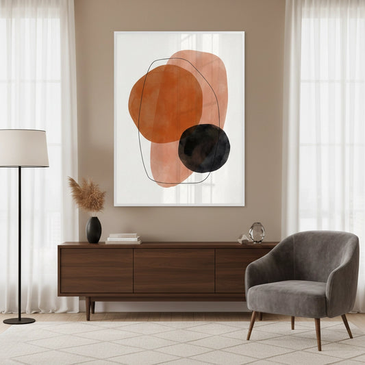Minimalist Rust and Beige Organic - Fine Art