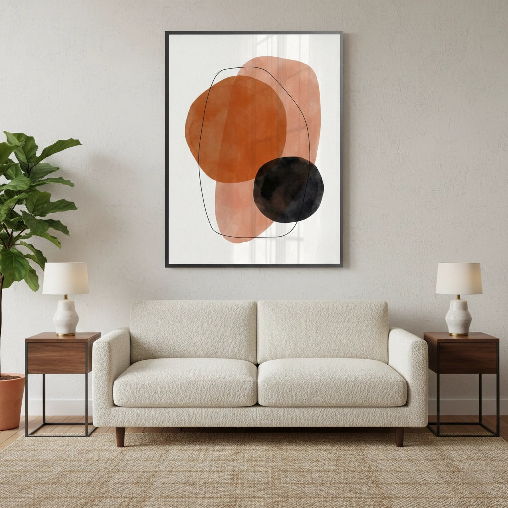 2Minimalist Rust and Beige Organic - Fine Art