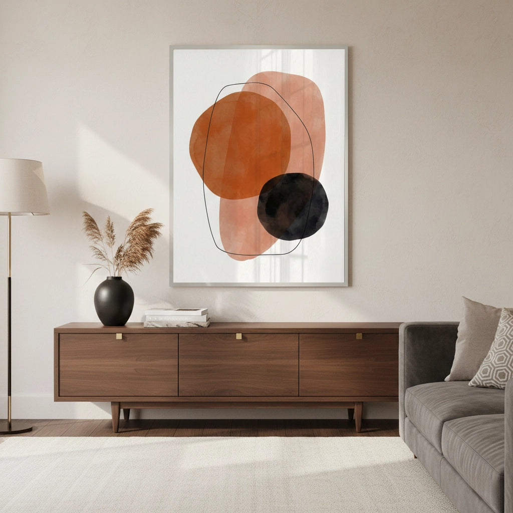 2Minimalist Rust and Beige Organic - Fine Art