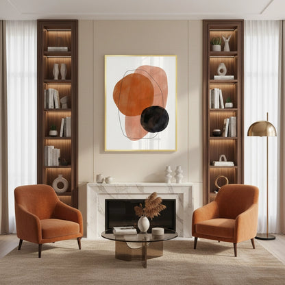 Minimalist Rust and Beige Organic - Fine Art