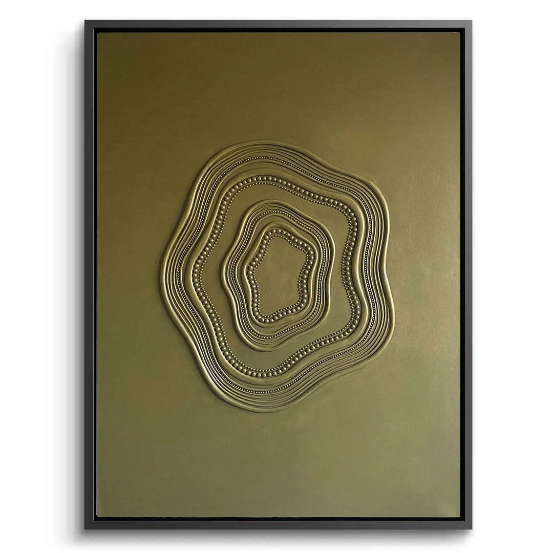 2Minimalist Sculptural Canvas in Olive #SR-OV03