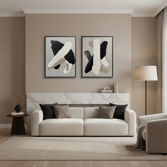 Minimalist Slate Overlay Painting Set Of 2 #MSOP330