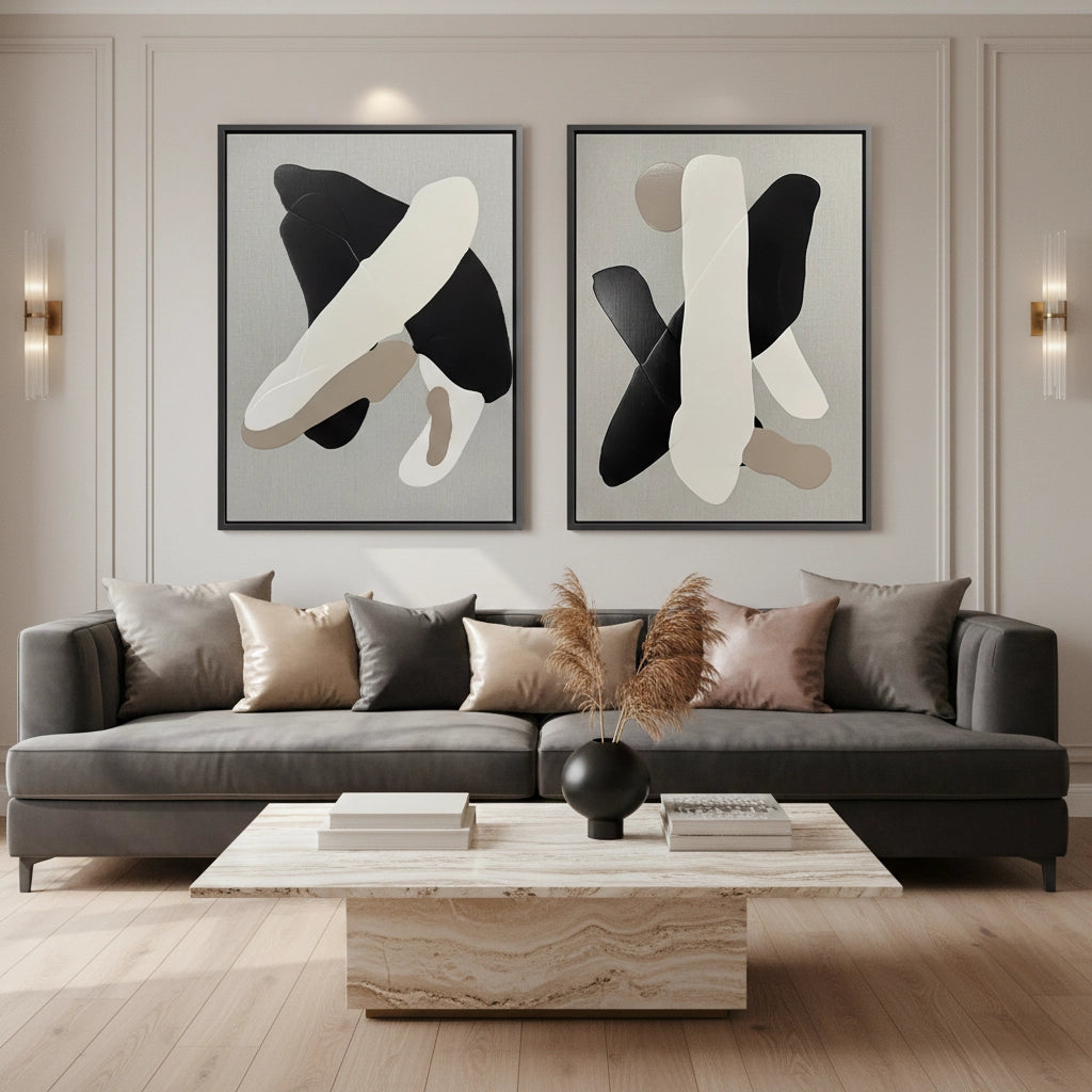 2Minimalist Slate Overlay Painting Set Of 2 #MSOP330