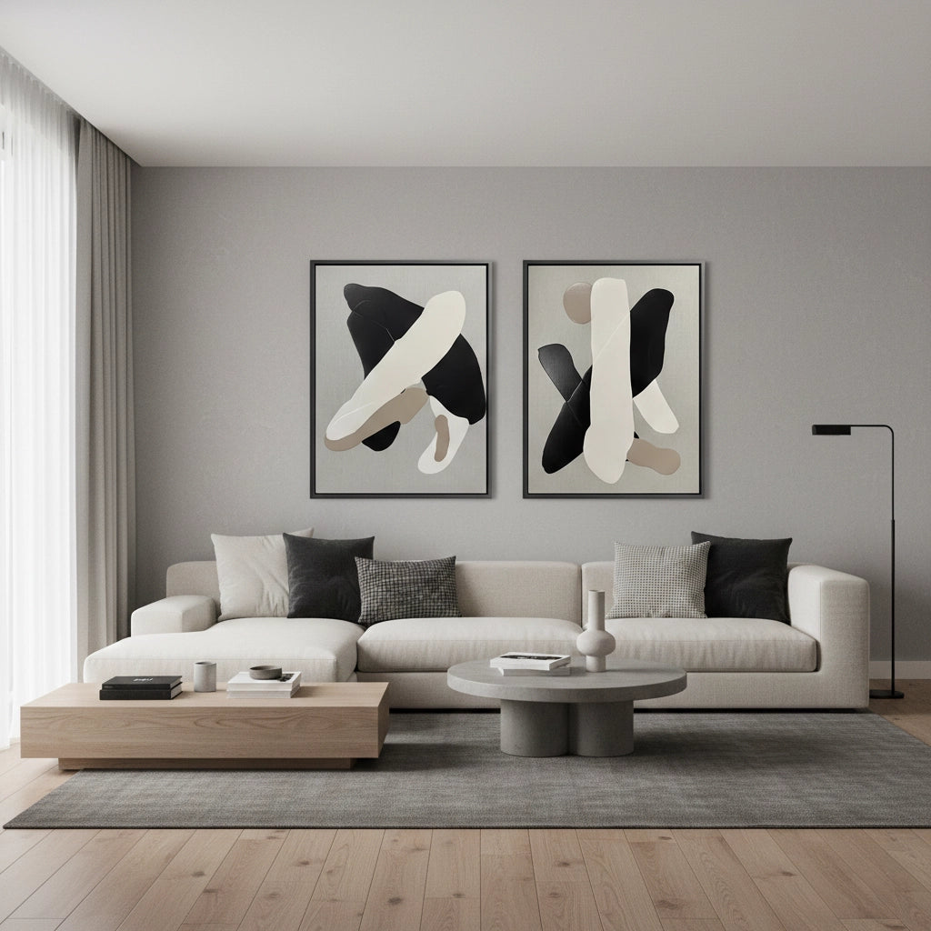 2Minimalist Slate Overlay Painting Set Of 2 #MSOP330