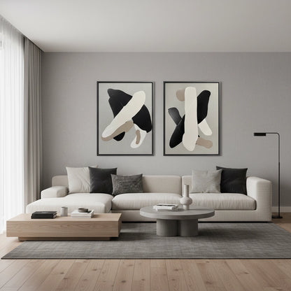 Minimalist Slate Overlay Painting Set Of 2 #MSOP330