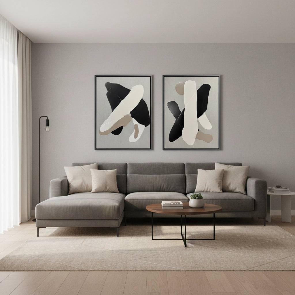 2Minimalist Slate Overlay Painting Set Of 2 #MSOP330