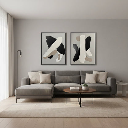 Minimalist Slate Overlay Painting Set Of 2 #MSOP330