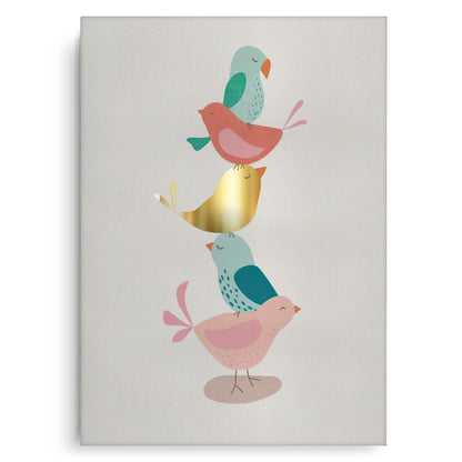 Minimalist Stacked Birds - Canvas