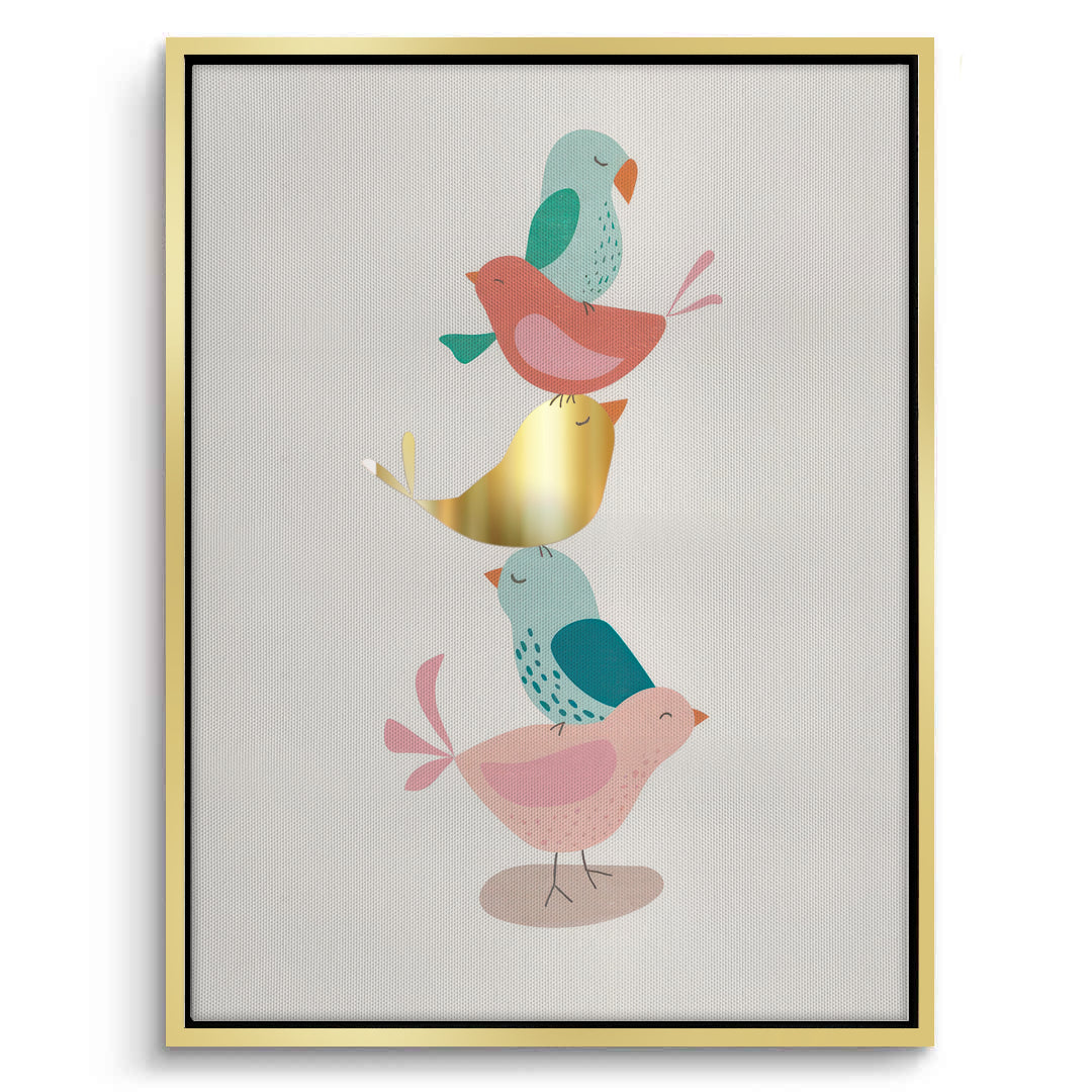 2Minimalist Stacked Birds - Canvas