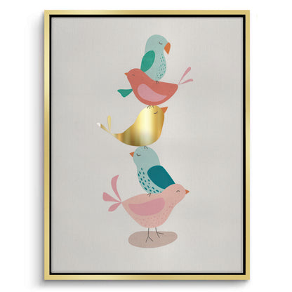 Minimalist Stacked Birds - Canvas