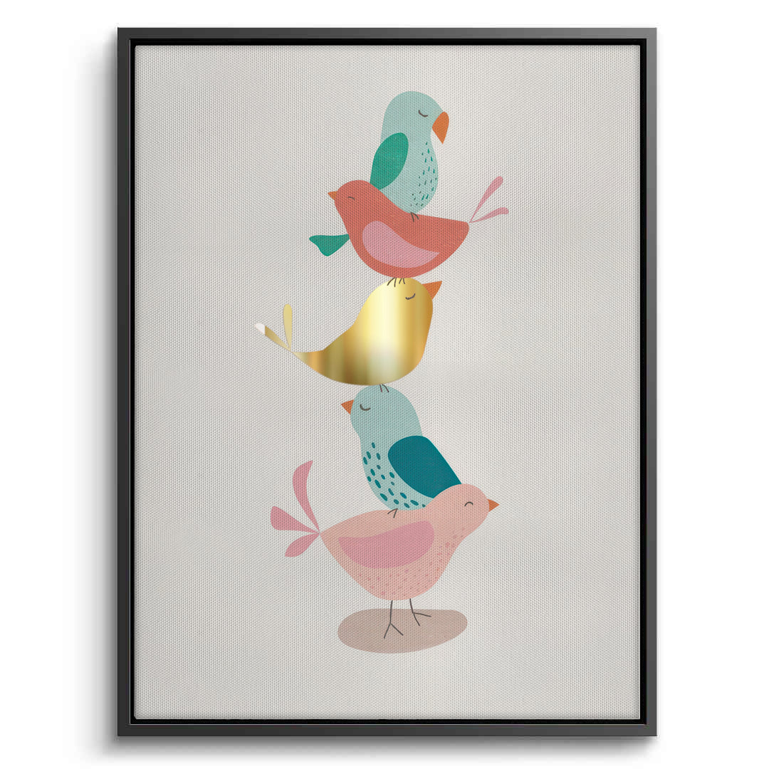 2Minimalist Stacked Birds - Canvas