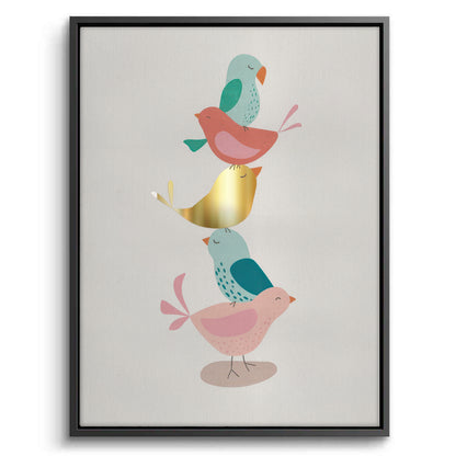 Minimalist Stacked Birds - Canvas
