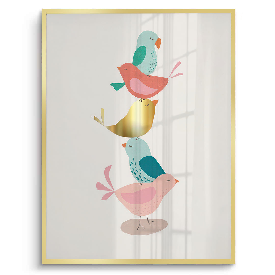 2Minimalist Stacked Birds - Fine Art