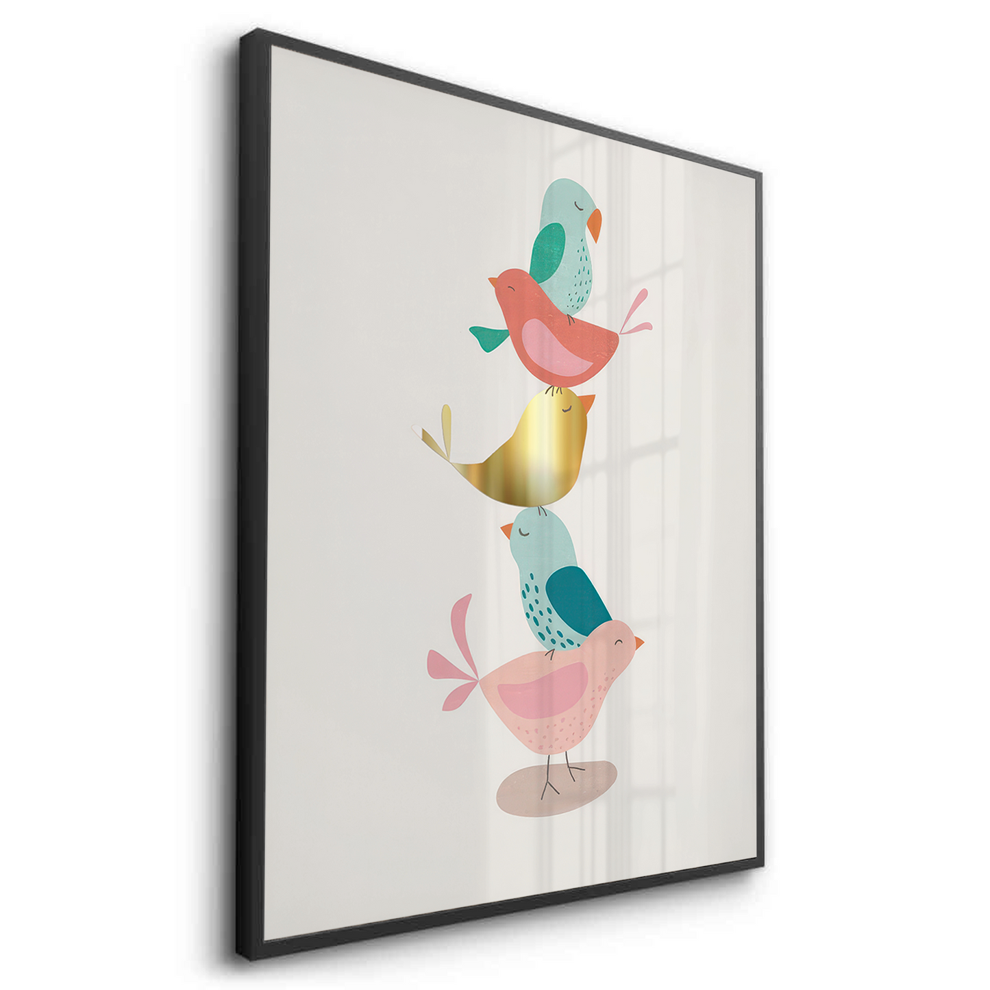 2Minimalist Stacked Birds - Fine Art