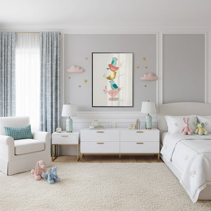 Minimalist Stacked Birds - Fine Art