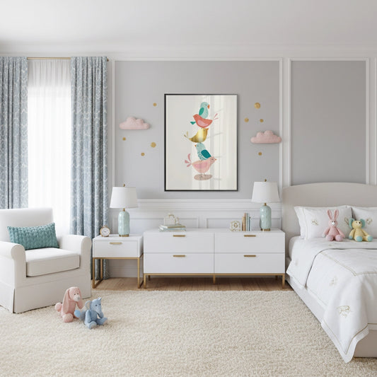 Minimalist Stacked Birds - Fine Art