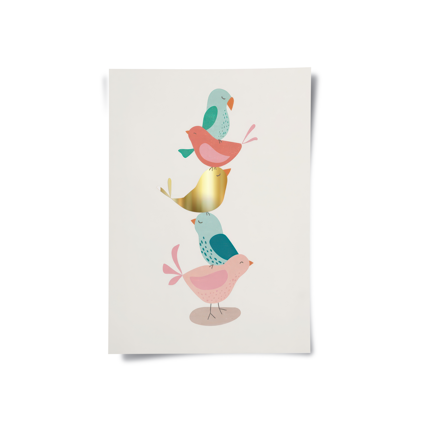 2Minimalist Stacked Birds - Poster