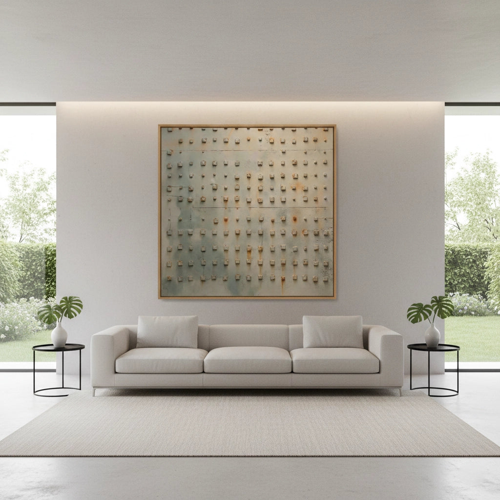 2Minimalist Steel Grid Painting #MSGR330