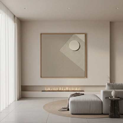 Minimalist Taupe Geometric Painting #MTGE110