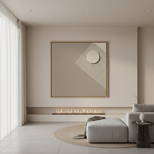 Minimalist Taupe Geometric Painting #MTGE110
