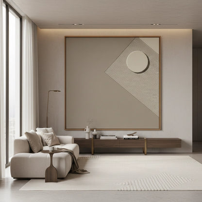 Minimalist Taupe Geometric Painting #MTGE110