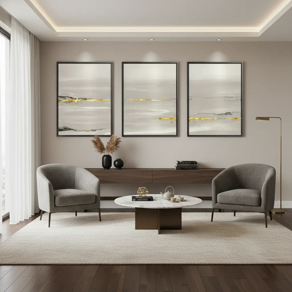 Minimalist Wall Art, Set of 3 - Canvas - Jasmineart.ae