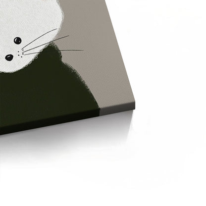 Minimalist White Mouse - Canvas