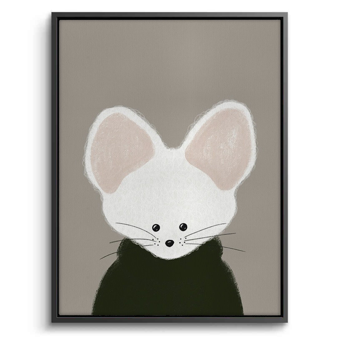 2Minimalist White Mouse - Canvas