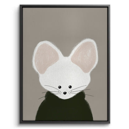 Minimalist White Mouse - Canvas