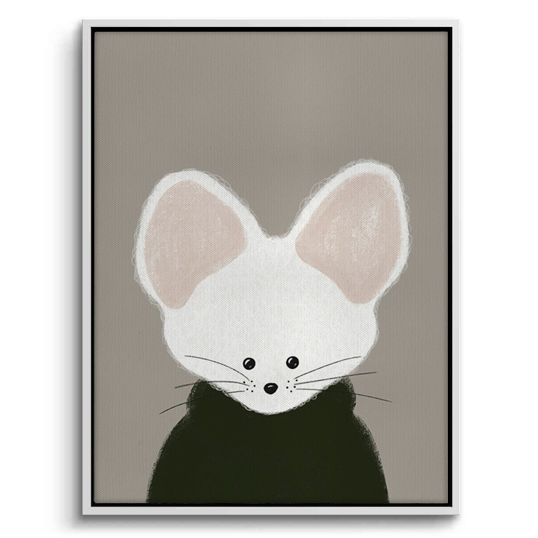 2Minimalist White Mouse - Canvas