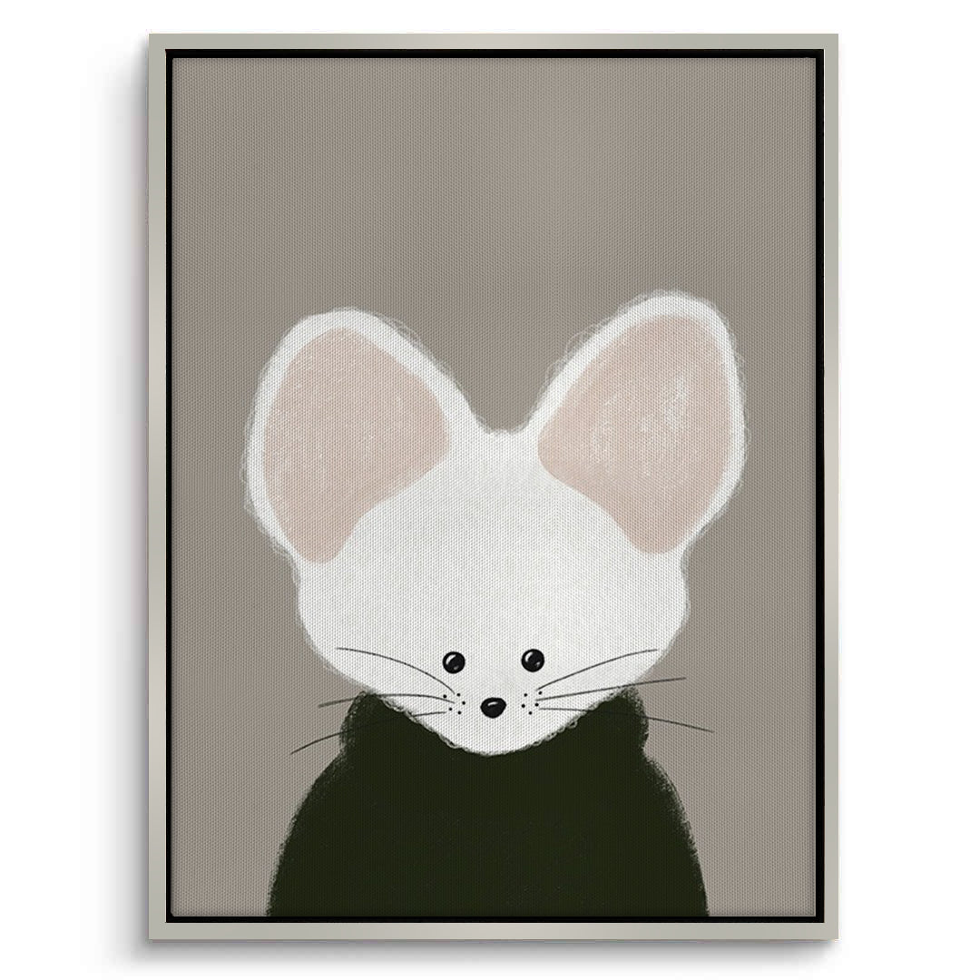 2Minimalist White Mouse - Canvas