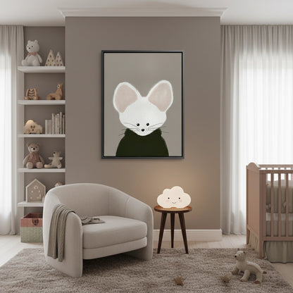 Minimalist White Mouse - Canvas