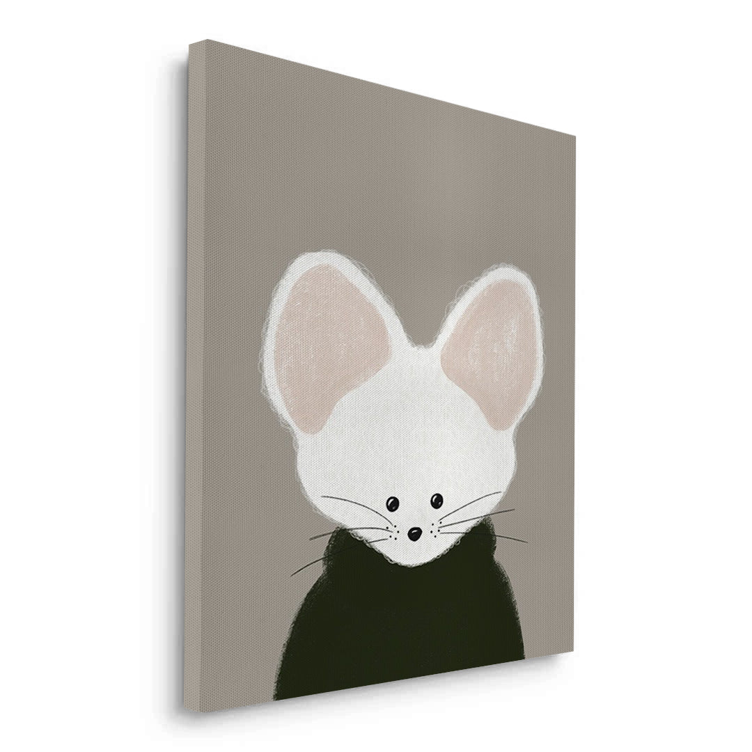 2Minimalist White Mouse - Canvas