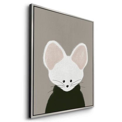 Minimalist White Mouse - Canvas