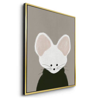 Minimalist White Mouse - Canvas