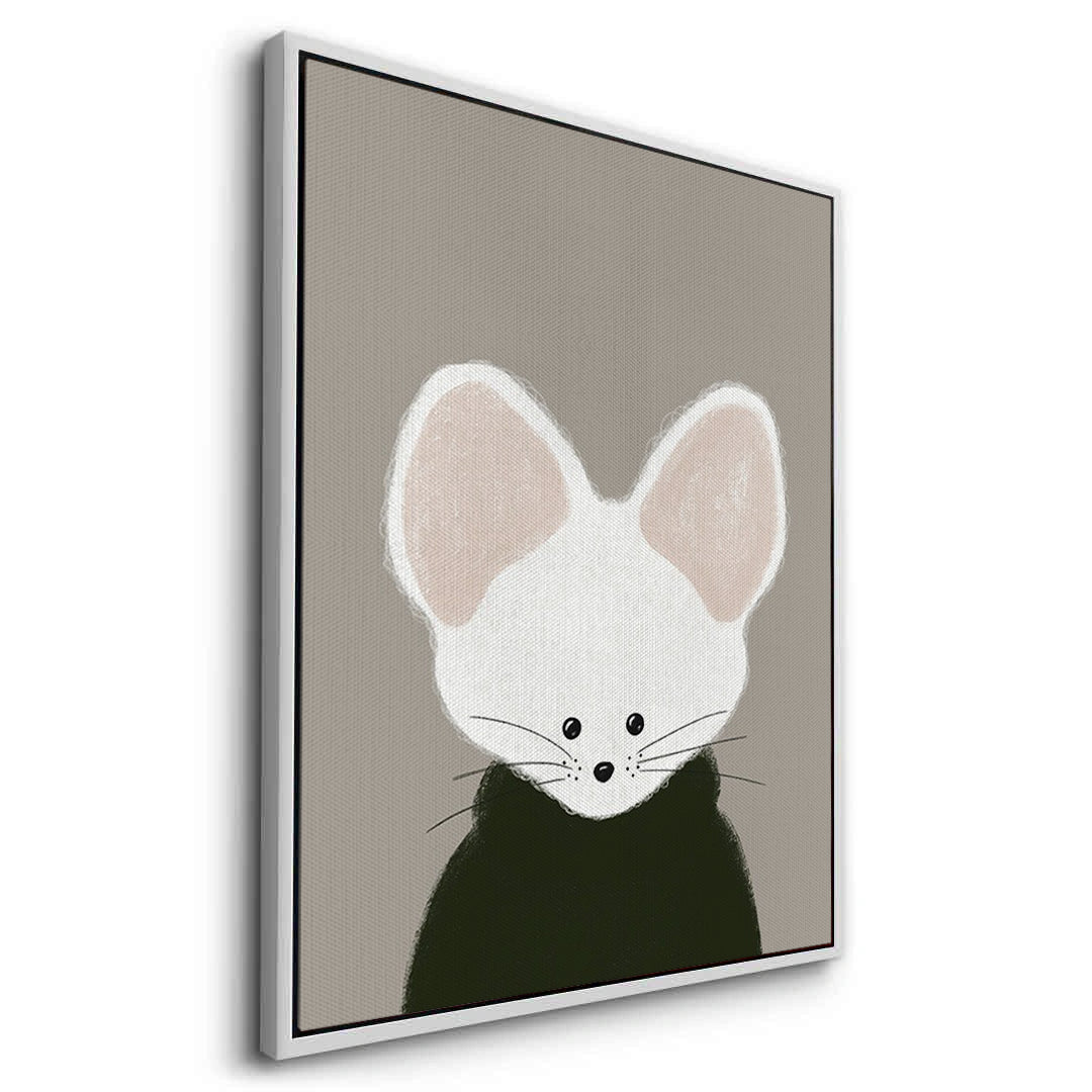 2Minimalist White Mouse - Canvas
