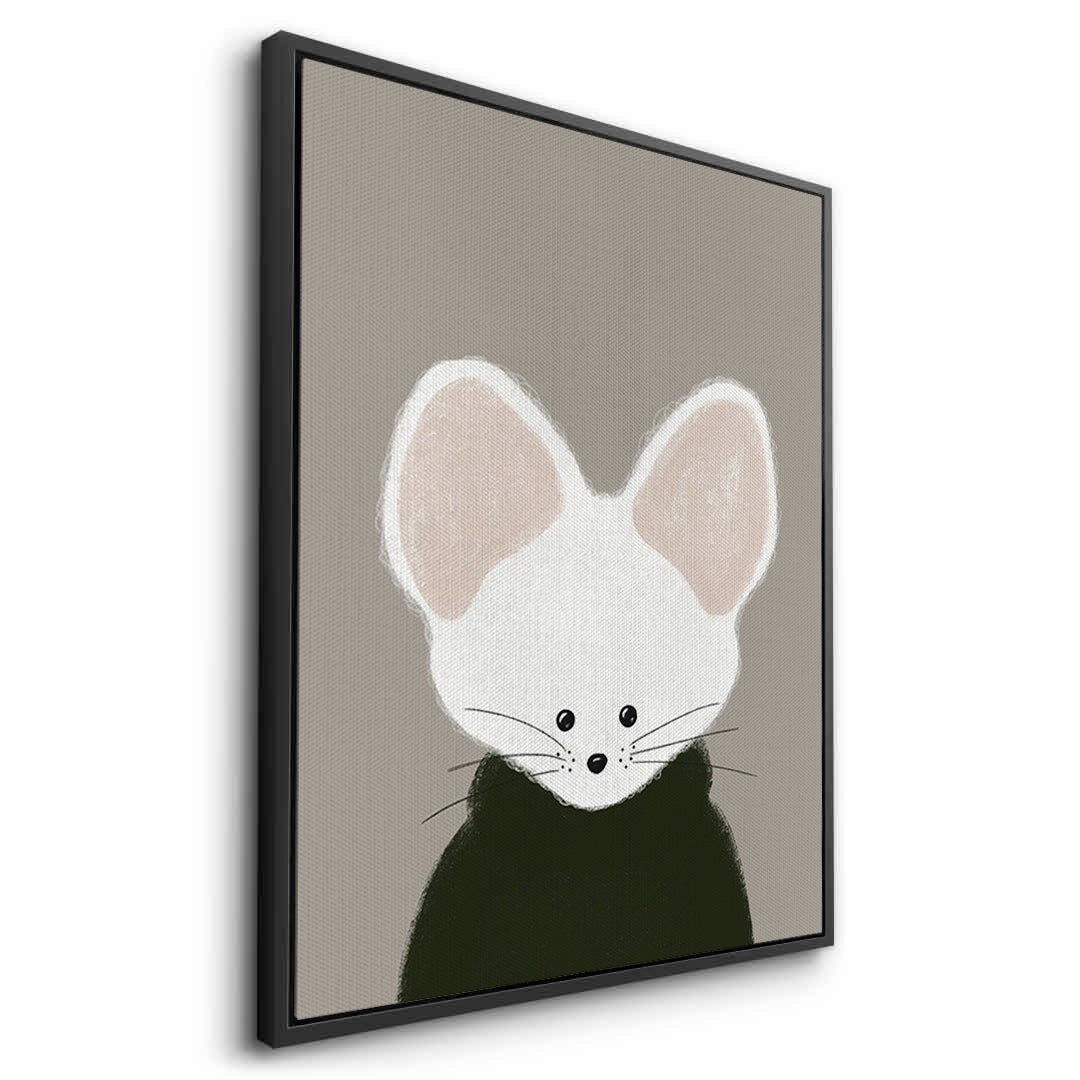 2Minimalist White Mouse - Canvas