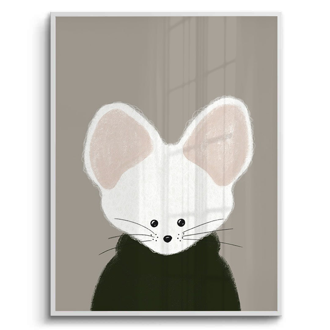 2Minimalist White Mouse - Fine Art