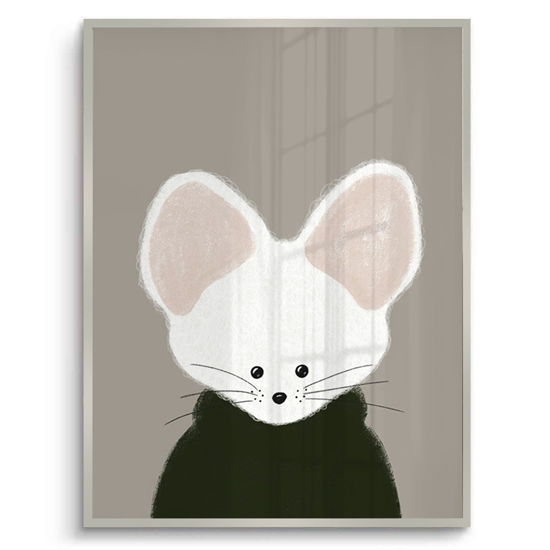 2Minimalist White Mouse - Fine Art