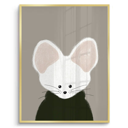 Minimalist White Mouse - Fine Art