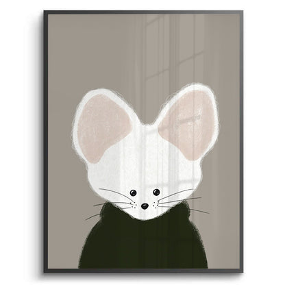 Minimalist White Mouse - Fine Art